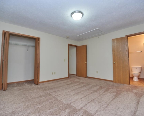 The Ridge Apartments and Townhomes Bedroom with Master Bathroom Detail