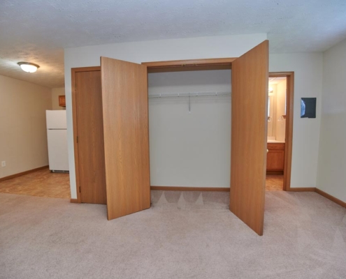 The Ridge Apartments and Townhomes Bedroom with Large Closet Detail