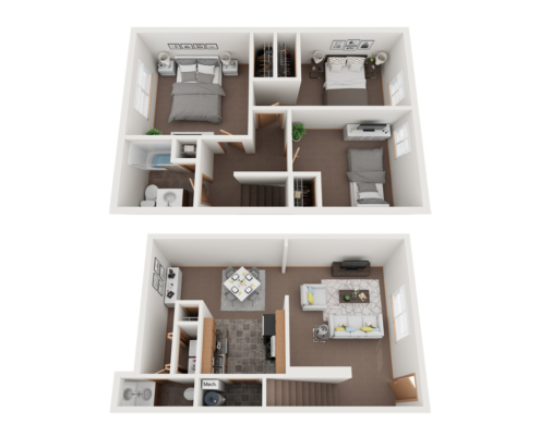 The Ridge Apartments and Townhomes_3x1_5_ 1250 sq ft _Townhouse