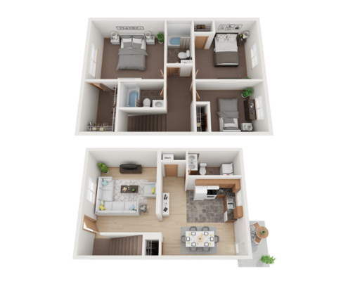 The Ridge Apartments and Townhomes_3x2_5_1364 sq ft TH no garage