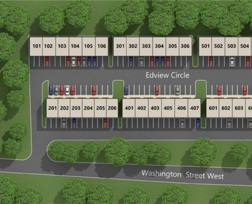 The Ridge Apartments and Townhomes Edview Circle Aerial Map